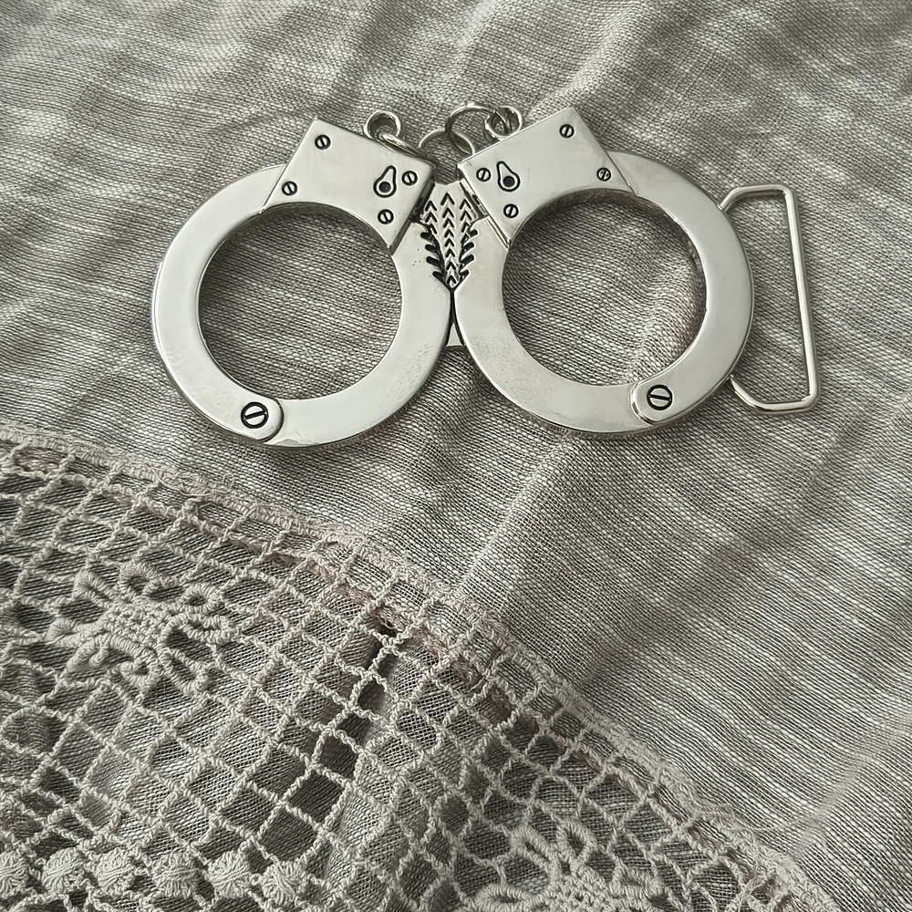 Silver Handcuff Belt Buckle